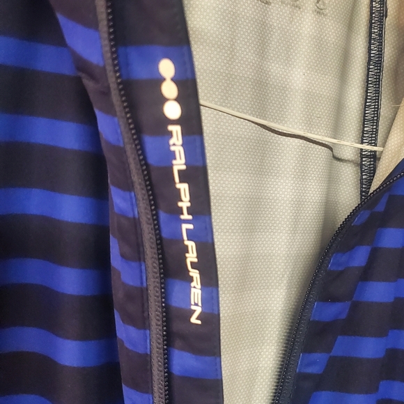 Ralph Lauren RLX Blue / Black Striped Stretch Tech Full Zip Vest Sz Med - Picture 2 of 9